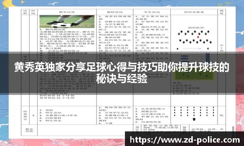 黄秀英独家分享足球心得与技巧助你提升球技的秘诀与经验